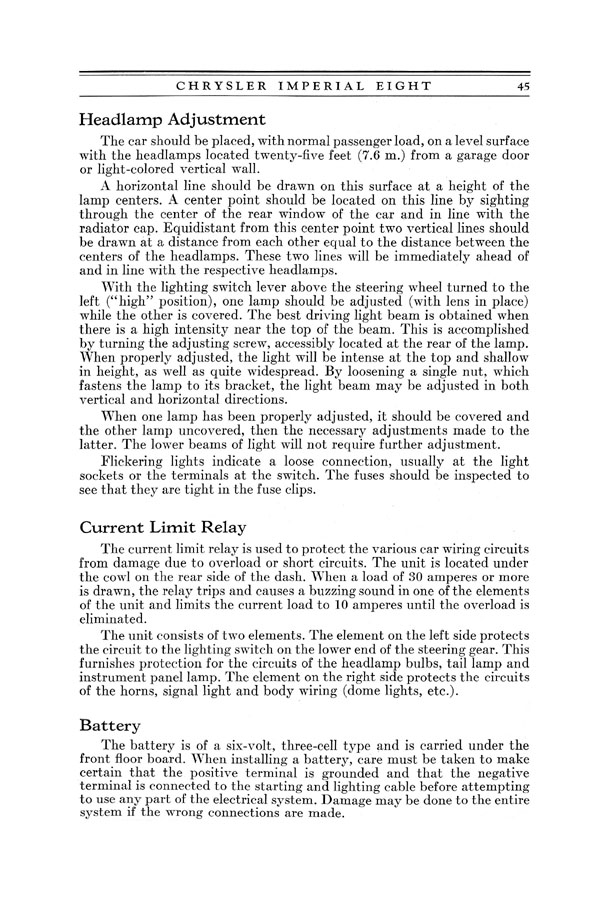 1930 Chrysler Imperial 8 Owners Manual Page 22